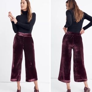 Madewell Velvet Huston Pull-On Crop Pants